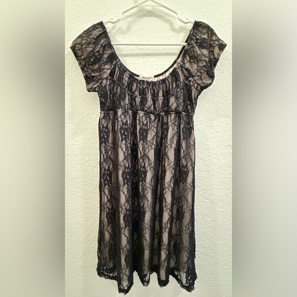 [Macy’s] Black Lace Overlay Dress